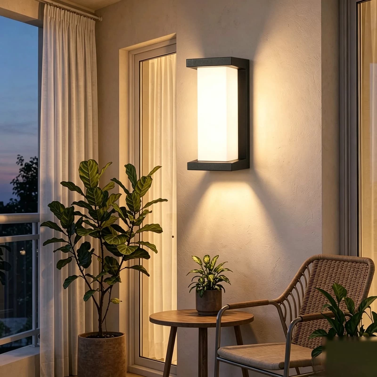 Modern fekete vízálló LED-es mozgásérzékelős fali lámpa