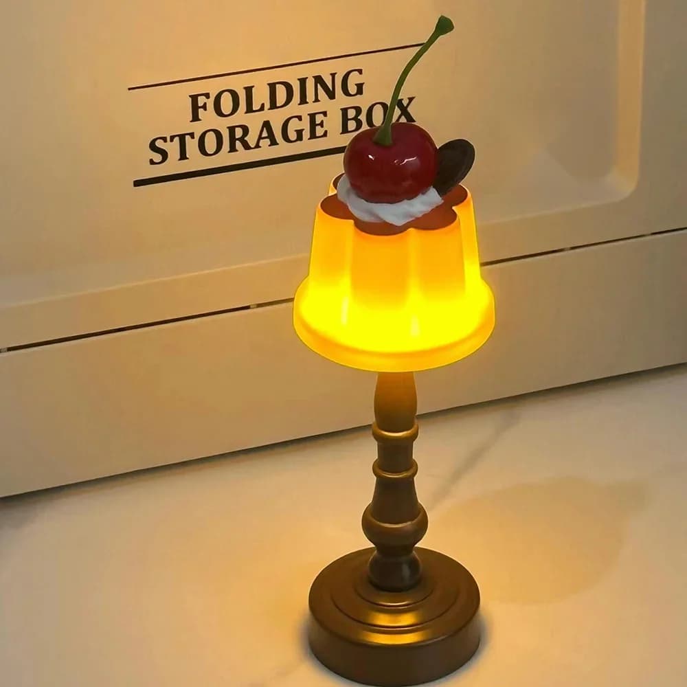 Retro Puding Formájú Mini LED Asztali Éjszakai Lámpa