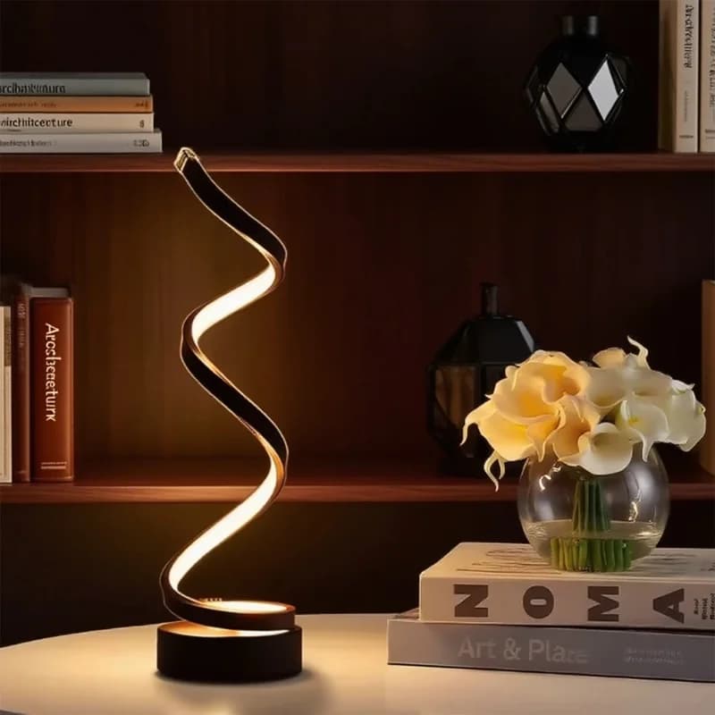 Spirál LED asztali lámpa, 3 színhőmérséklet
