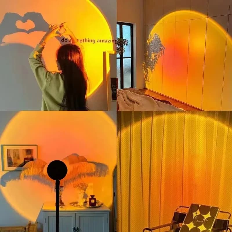 Mini RGB naplemente projektor lámpa, 4 színű USB asztali lámpa